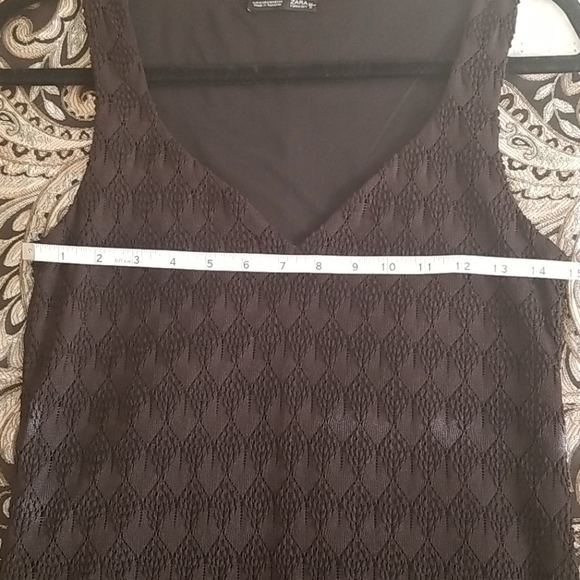 Zara black lace mini dress fully lined, size S - Picture 6 of 8